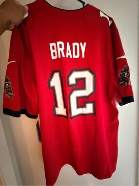 NFLPA  Red Brady #12 Football Jersey